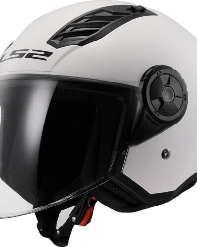 Casco tipo Jet LS2 Airflow II color blanco