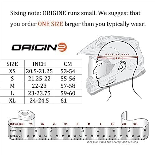 Casco ORIGINE Spirit tabla de tallas