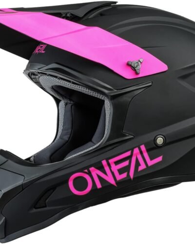 Casco de motocross O'Neal 1SRS. Color negro y rosa Casco de motocross O'Neal 1SRS. Color negro y rosa