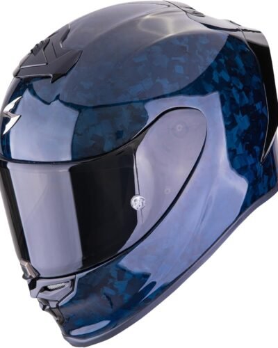 Casco integral de moto Scorpion Exo-R1. Color azul