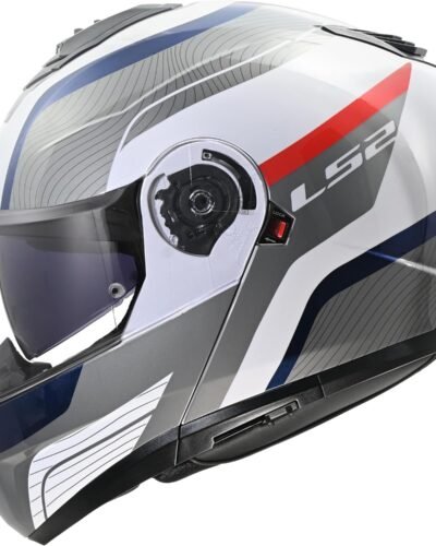 Casco modular LS2 Strobe II gris blanco y rojo