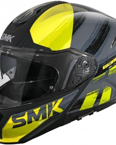 Casco modular de moto SMG Gullwing Tourleader negro y amarillo