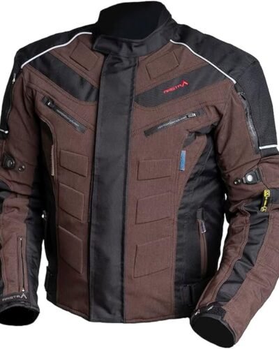 Chaqueta de moto Arista Black Brown. Parte delantera.