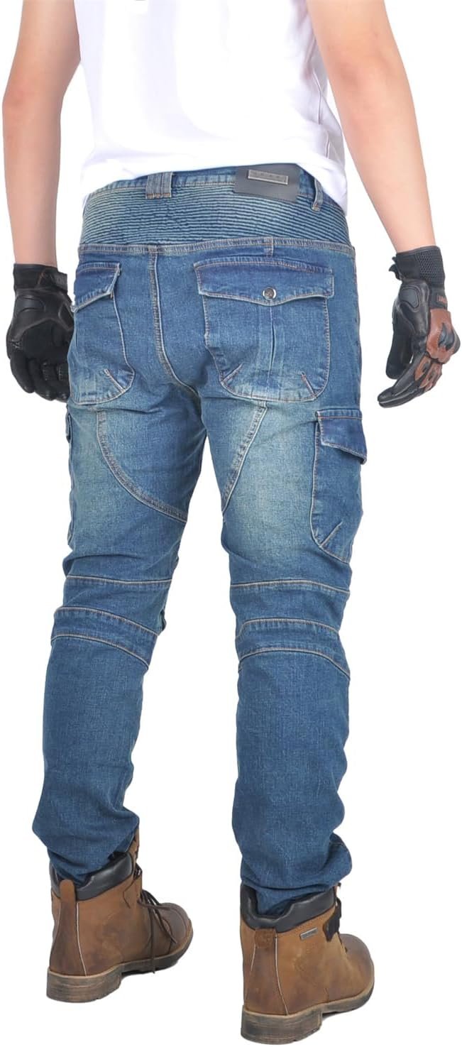 Pantalón de moto OfZimTo vaquero. Vista trasera