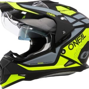 Casco de motocross O´Neal Sierra. Color negro y verde.