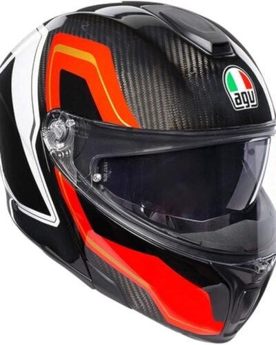 Casco modular AGV Sports Modular. color negro rojo y blanco Casco modular AGV Sports Modular. color negro rojo y blanco