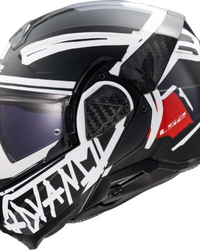Casco modular de moto LS2 Advant II Negro y blanco