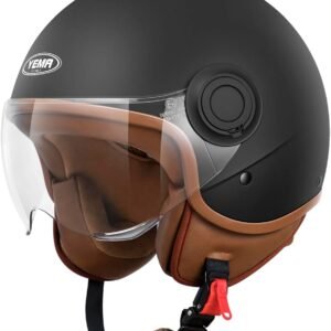 Casco tipo Jet YEMa DW 631. Vista frontal