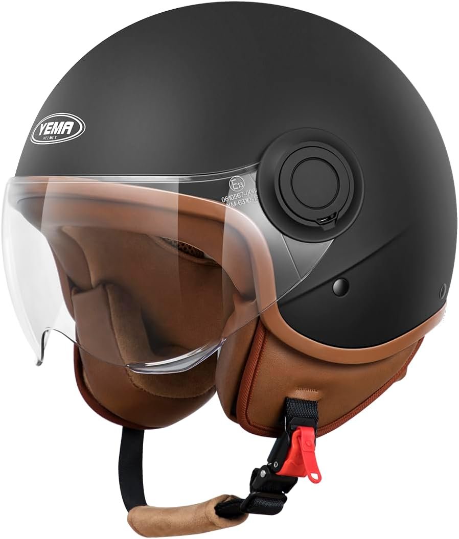 Casco tipo Jet YEMa DW 631. Vista frontal
