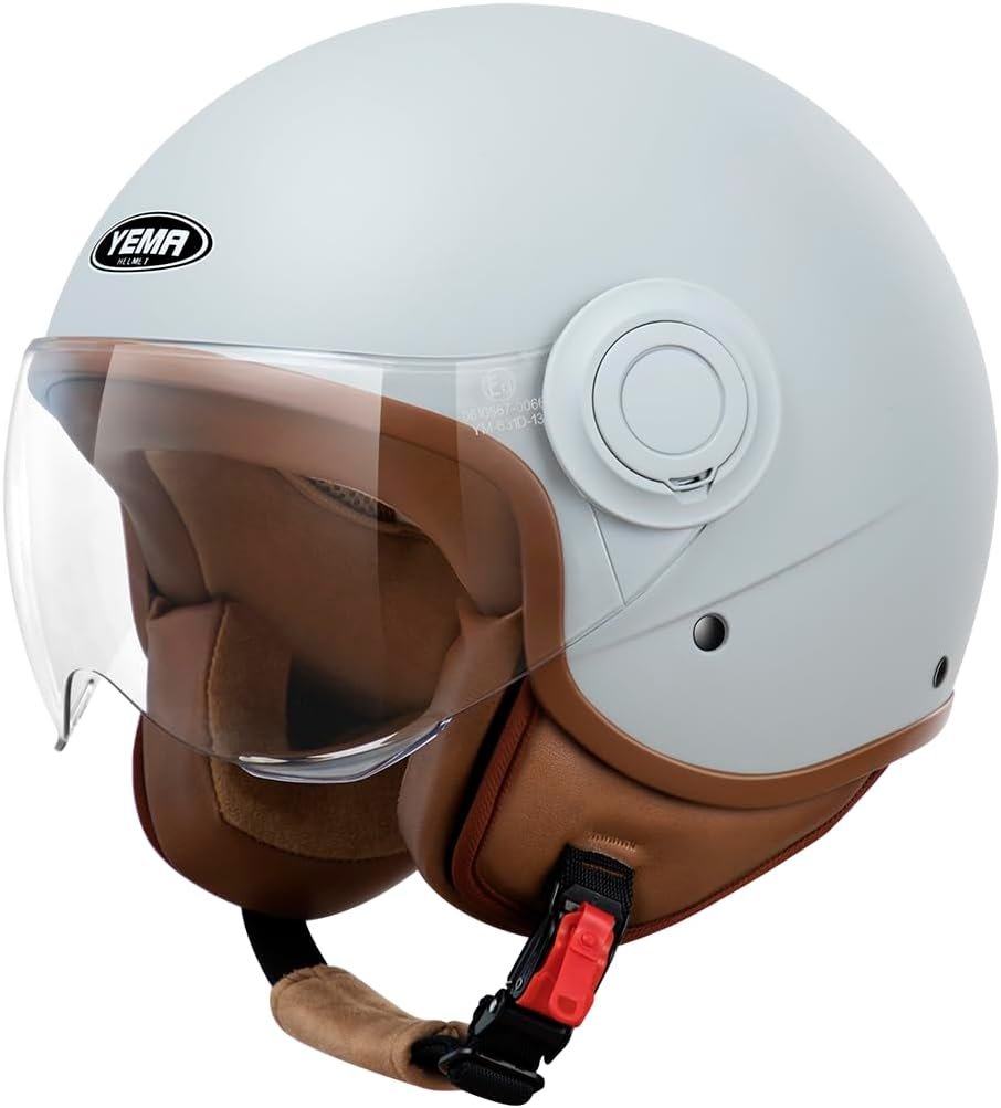 Casco tipo Jet YEMa DW 631. Color blanco