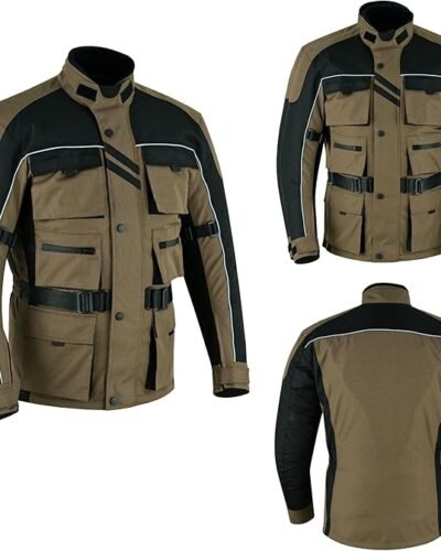 Chaqueta para moto con 6 bolsillos Warrior Gears. Color marrón. Chaqueta para moto con 6 bolsillos Warrior Gears. Color marrón.