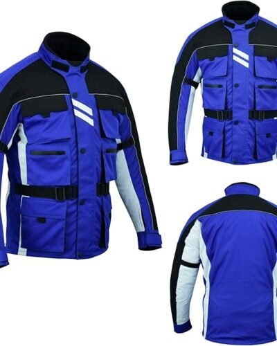 Chaqueta para moto con 6 bolsillos Warrior Gears. Color azul Chaqueta para moto con 6 bolsillos Warrior Gears. Color azul.
