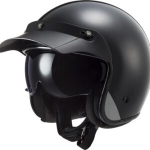 Casco de moto tipo Jet LS2 Bob II. Vista principal con visera.