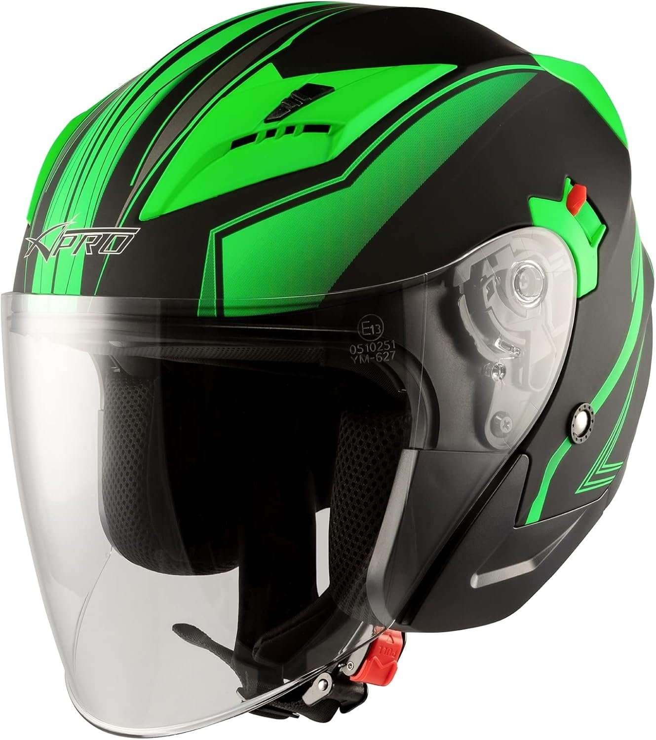 Casco de moto tipo Jet A-Pro York. Casco tipo Jet de policarbonato con un diseño deportivo. - Imagen 9