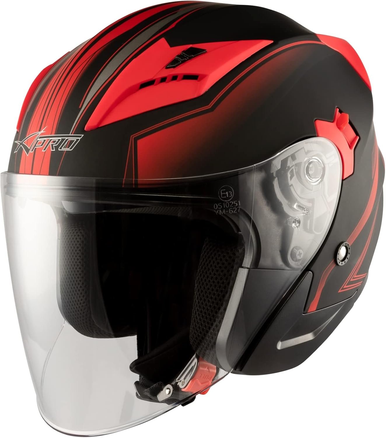 Casco de moto tipo Jet A-Pro York. Casco tipo Jet de policarbonato con un diseño deportivo. - Imagen 7