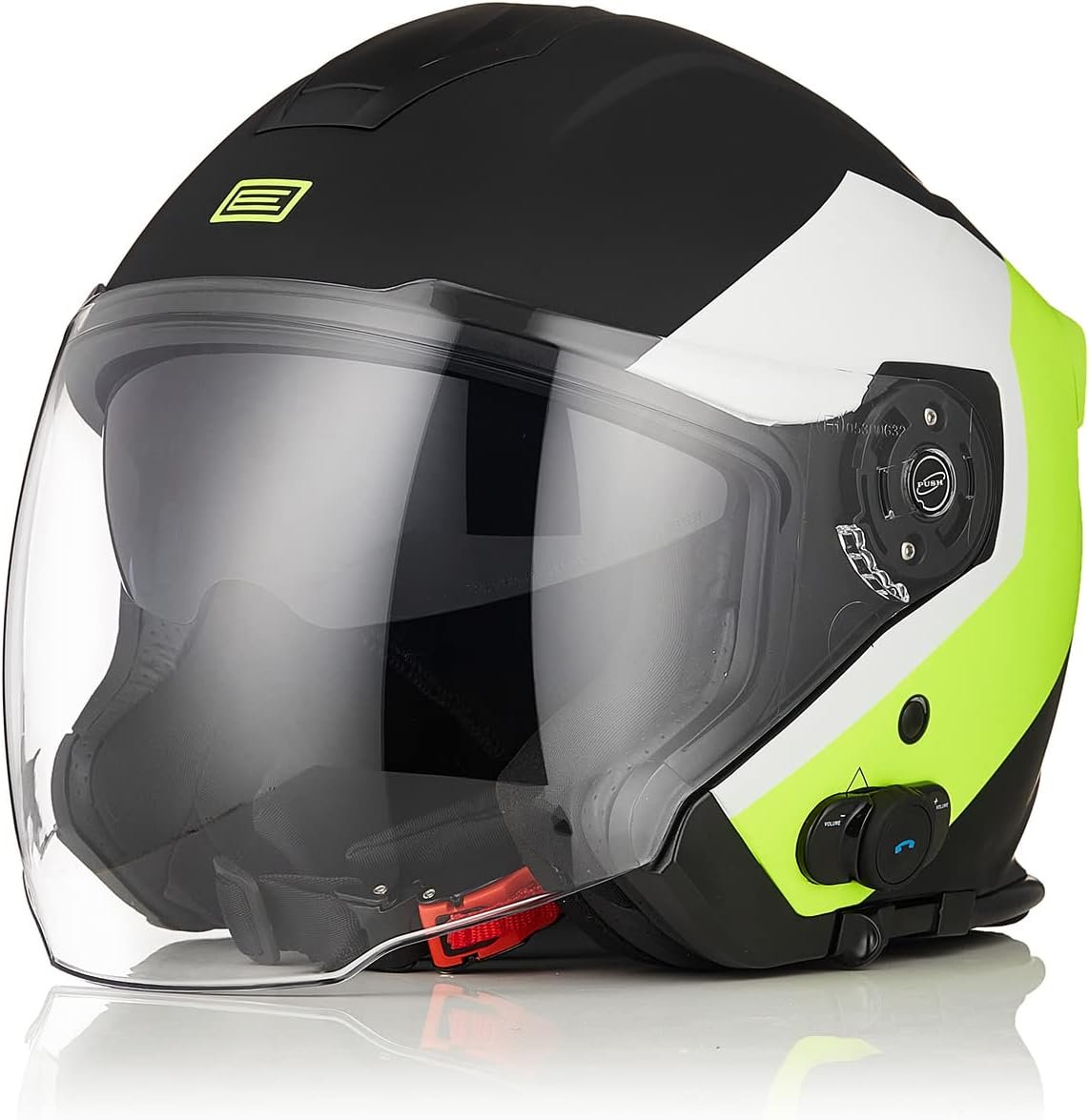 Casco de moto tipo Jet Origine Palio con intercomunicador. Casco Jet con carcasa de ABS con diseño aerodinámico.
