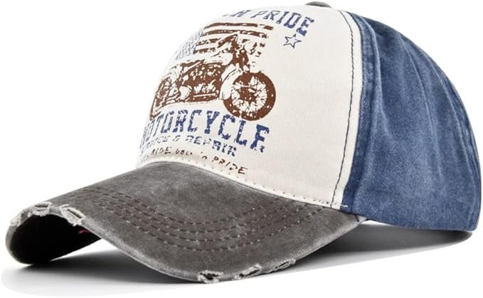 Gorra desgastada vintage American Pride. Gorra motera vintage con aspecto desgastado.