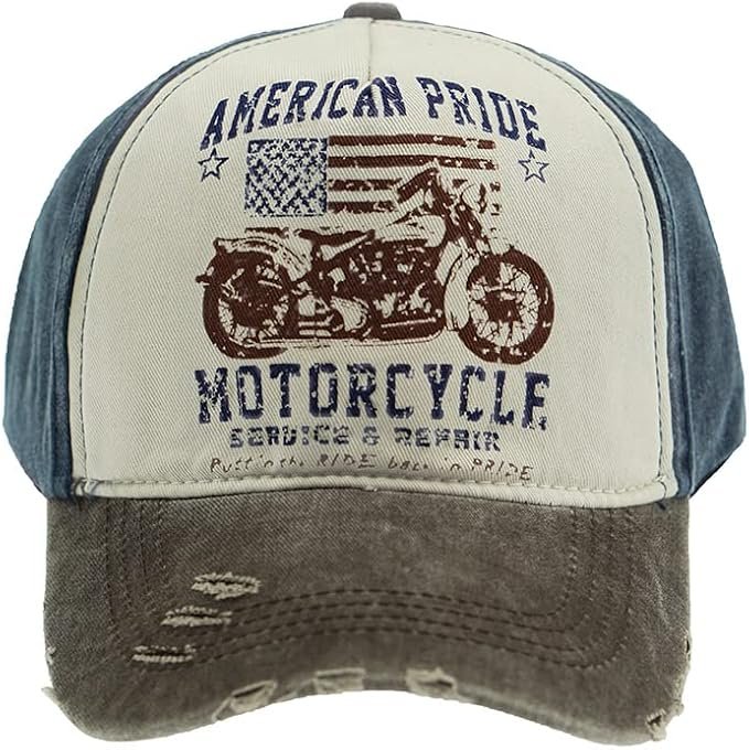 Gorra desgastada vintage American Pride. Gorra motera vintage con aspecto desgastado. - Imagen 5