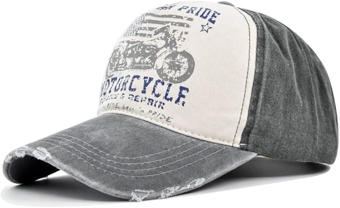 Gorra desgastada vintage American Pride. Gorra motera vintage con aspecto desgastado. - Imagen 3