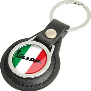 Llaveros con la marca Vespa. Llaveros de cuero y zinc para amantes de las motos Vespa