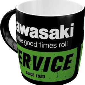 Taza de desayuno Kawasaki. Original regalo para motoristas.