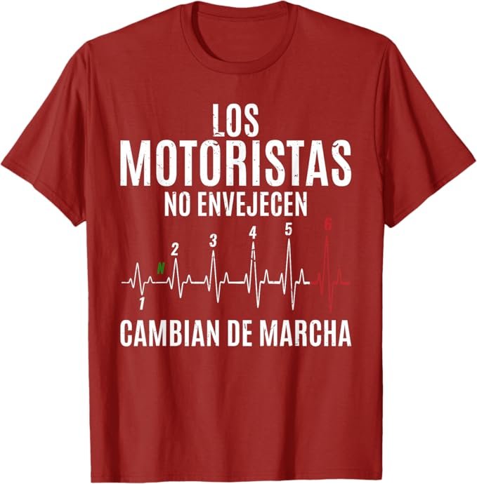 Camiseta de algodón "Los motoristas no envejecen, cambian de marcha". Regalo original para motoristas. - Imagen 2