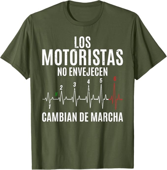 Camiseta de algodón "Los motoristas no envejecen, cambian de marcha". Regalo original para motoristas. - Imagen 5