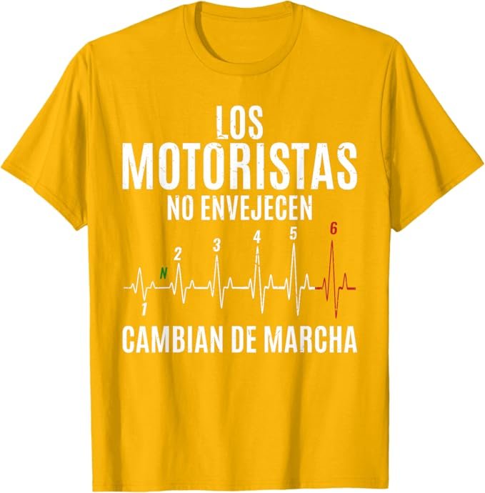 Camiseta de algodón "Los motoristas no envejecen, cambian de marcha". Regalo original para motoristas. - Imagen 4
