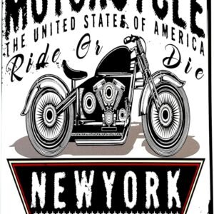Cartel metálico vintage de moto clásica para auténticos apasionados de las dos ruedas