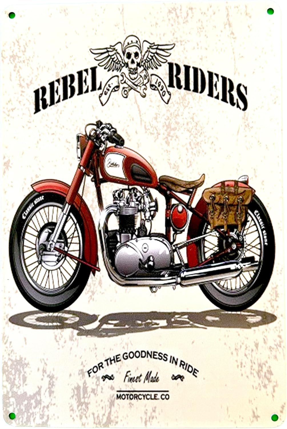 Cartel metálico vintage de moto clásica para auténticos apasionados de las dos ruedas - Imagen 3