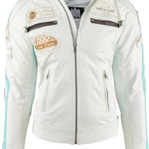 Chaqueta de piel para moto de mujer Urban 5884-58. Chaqueta de moto en varios colores y tallas para mujer.