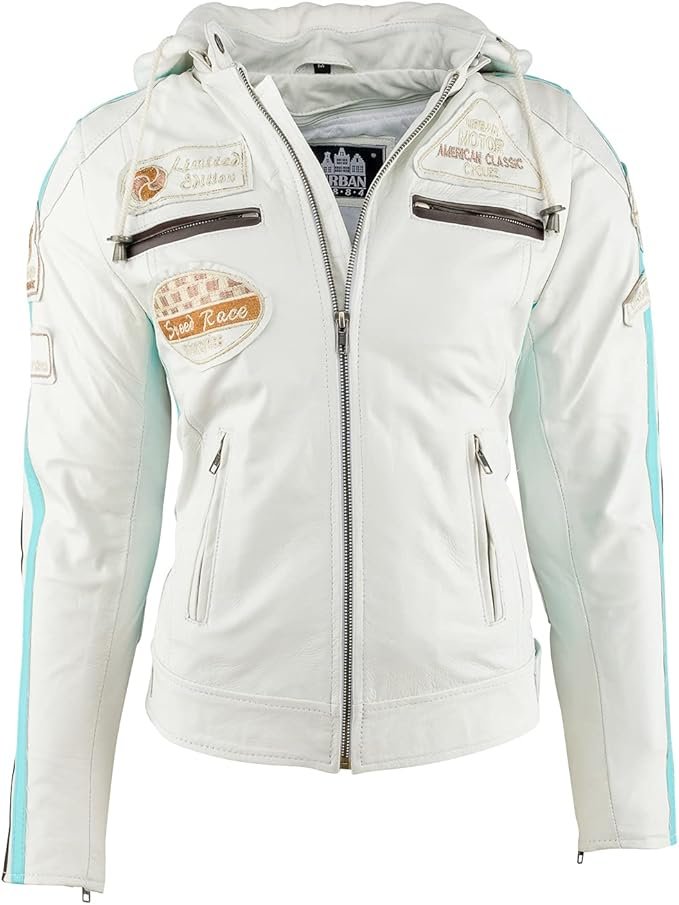 Chaqueta de piel para moto de mujer Urban 5884-58. Chaqueta de moto en varios colores y tallas para mujer.