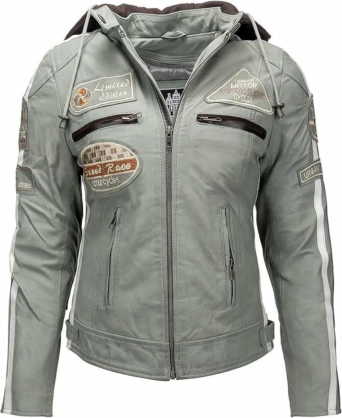 Chaqueta de piel para moto de mujer Urban 5884-58. Chaqueta de moto en varios colores y tallas para mujer. - Imagen 3