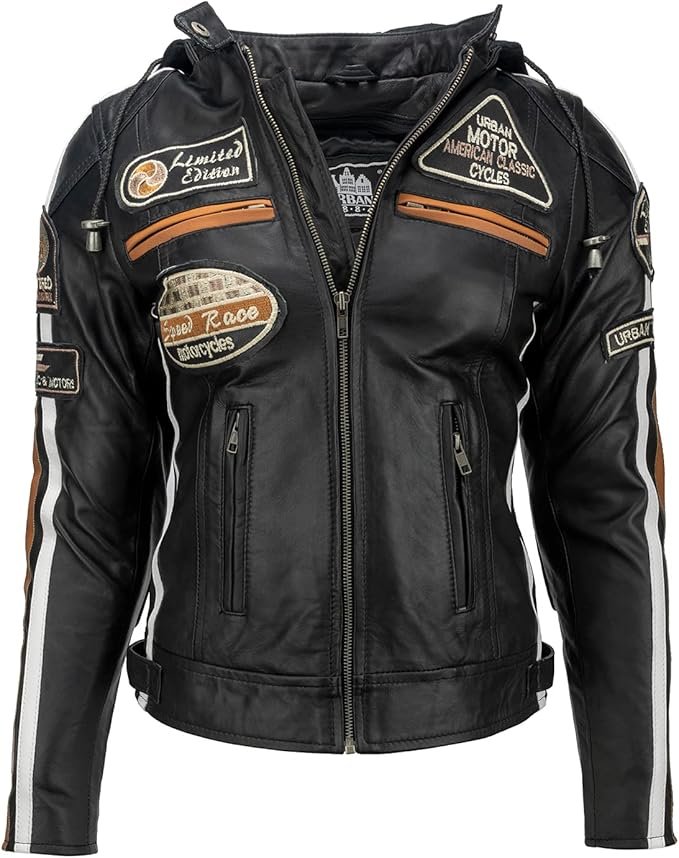 Chaqueta de piel para moto de mujer Urban 5884-58. Chaqueta de moto en varios colores y tallas para mujer. - Imagen 4
