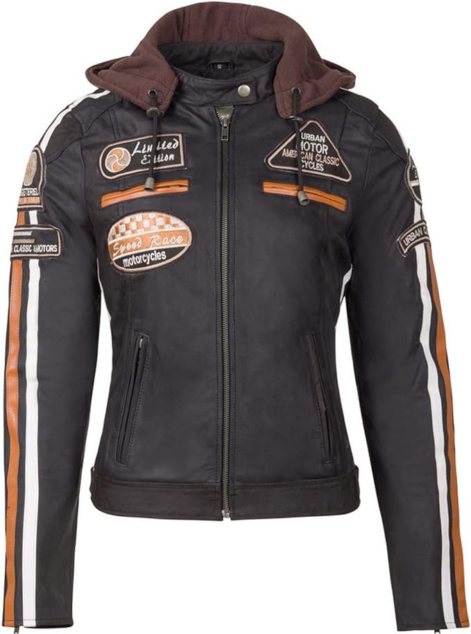 Chaqueta de piel para moto de mujer Urban 5884-58. Chaqueta de moto en varios colores y tallas para mujer. - Imagen 5