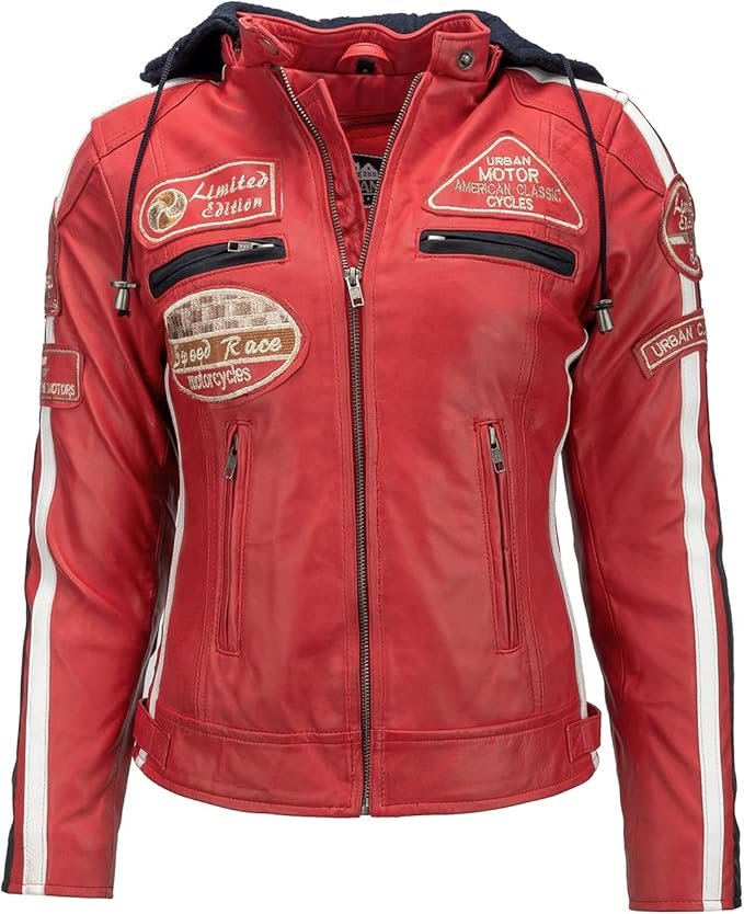Chaqueta de piel para moto de mujer Urban 5884-58. Chaqueta de moto en varios colores y tallas para mujer. - Imagen 6
